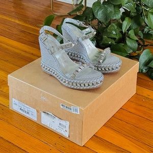 Christian Louboutin Pyraclou Spike Wedge Sandals